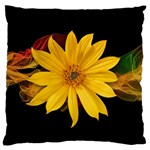 Sun Flower Blossom Bloom Particles Large Flano Cushion Case (Two Sides) Back