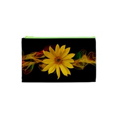 Sun Flower Blossom Bloom Particles Cosmetic Bag (xs) by Nexatart