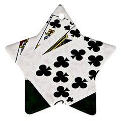 Poker Hands   Royal Flush Clubs Ornament (star) by FunnyCow