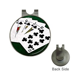 Poker Hands   Royal Flush Clubs Hat Clips With Golf Markers by FunnyCow