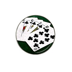 Poker Hands   Royal Flush Clubs Hat Clip Ball Marker (4 Pack) by FunnyCow