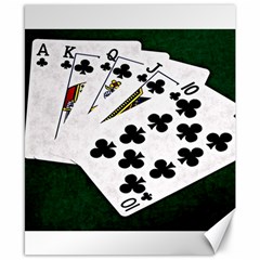 Poker Hands   Royal Flush Clubs Canvas 8  X 10  by FunnyCow