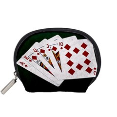 Poker Hands   Royal Flush Diamonds Accessory Pouches (small)  by FunnyCow