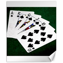 Poker Hands   Royal Flush Spades Canvas 16  X 20   by FunnyCow