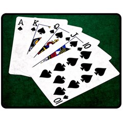 Poker Hands   Royal Flush Spades Fleece Blanket (medium)  by FunnyCow