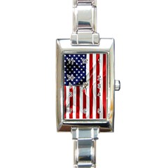 American Usa Flag Vertical Rectangle Italian Charm Watch by FunnyCow