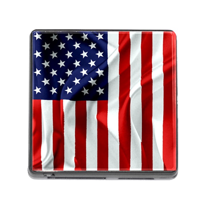 American Usa Flag Vertical Memory Card Reader (Square)