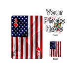 American Usa Flag Vertical Playing Cards 54 (Mini)  Front - Heart3
