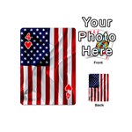 American Usa Flag Vertical Playing Cards 54 (Mini)  Front - Heart4