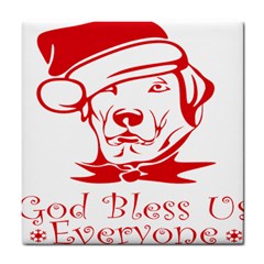 Dog Santa Hat Winter Christmas Tile Coasters by Sapixe