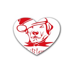 Dog Santa Hat Winter Christmas Heart Coaster (4 Pack)  by Sapixe