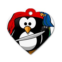 Penguin Pirate Tux Animal Bandana Dog Tag Heart (one Side) by Sapixe