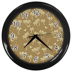 Tropical Pattern Wall Clocks (black) by Valentinaart