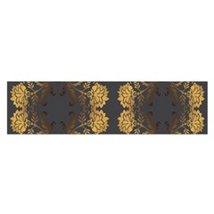 Beautiful Black And Gold Seamless Floral  Satin Scarf (oblong)