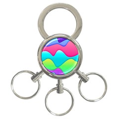 Lines Curves Colors Geometric Lines 3-ring Key Chains