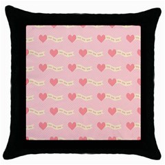 Heart Love Pattern Throw Pillow Case (black)