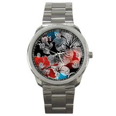 Beautiful Hibiscus Flower Design  Sport Metal Watch by flipstylezfashionsLLC