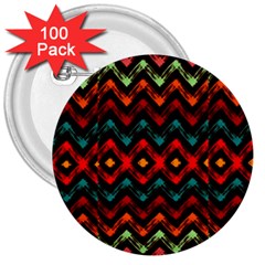 Seamless Native Zigzags By Flipstylez Designs 3  Buttons (100 Pack)  by flipstylezfashionsLLC