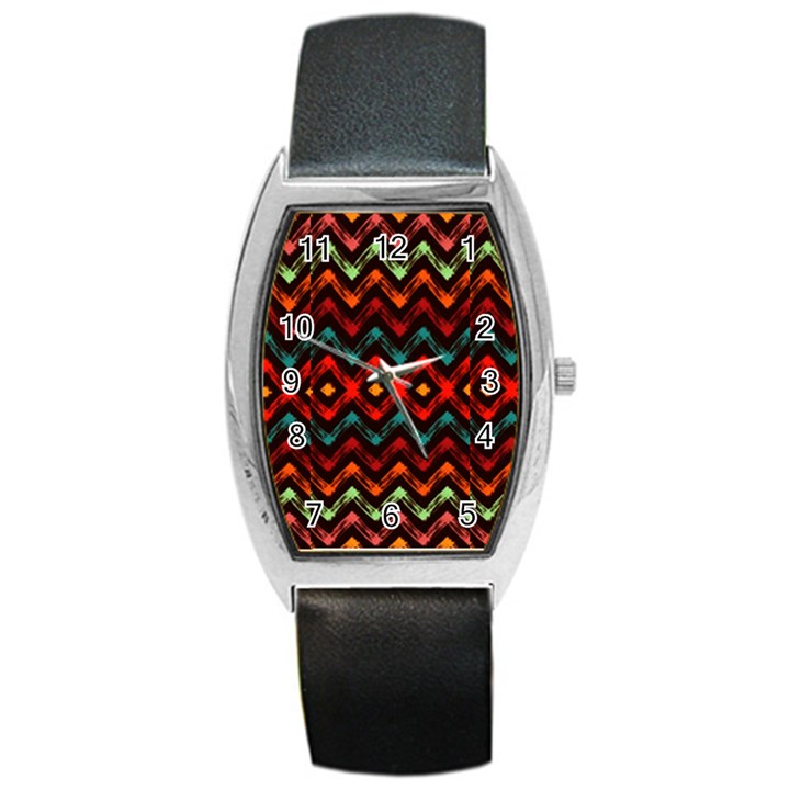 Seamless Native zigzags by FlipStylez Designs Barrel Style Metal Watch