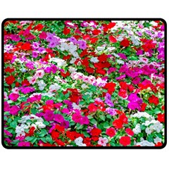 Colorful Petunia Flowers Double Sided Fleece Blanket (medium)  by FunnyCow