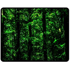 Emerald Forest Double Sided Fleece Blanket (medium)  by FunnyCow