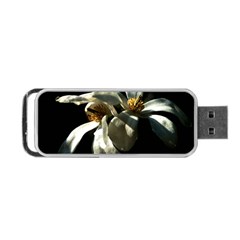 Two White Magnolia Flowers Portable Usb Flash (one Side) by FunnyCow