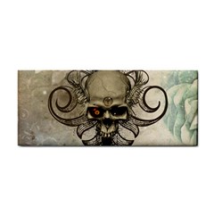 Awesome Creepy Skull With  Wings Hand Towel by FantasyWorld7