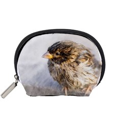 Funny Wet Sparrow Bird Accessory Pouches (small)  by FunnyCow