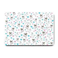 Unicorn, Pegasus And Hearts Small Doormat  by IIPhotographyAndDesigns