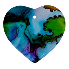 Blue Green Ink                                          Ornament (heart) by LalyLauraFLM
