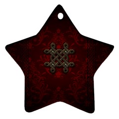 Decorative Celtic Knot On Dark Vintage Background Ornament (star) by FantasyWorld7