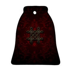 Decorative Celtic Knot On Dark Vintage Background Ornament (bell) by FantasyWorld7