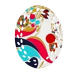 Retro colorful colors Splashes Oval Filigree Ornament (Two Sides) Back