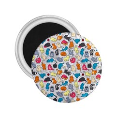 Funny Cute Colorful Cats Pattern 2 25  Magnets by EDDArt