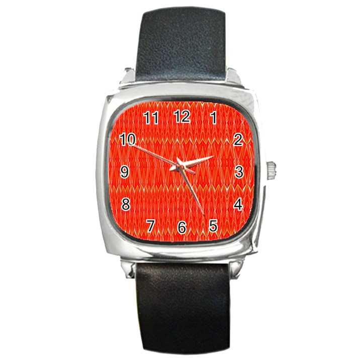 Stretched red and black design by kiekiestrickland  Square Metal Watch