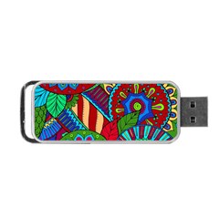 Pop Art Paisley Flowers Ornaments Multicolored 2 Portable Usb Flash (two Sides) by EDDArt