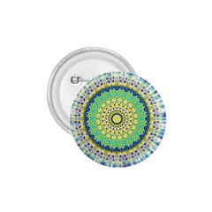 Power Mandala Sun Blue Green Yellow Lilac 1 75  Buttons by EDDArt