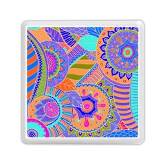 Pop Art Paisley Flowers Ornaments Multicolored 3 Memory Card Reader (square) by EDDArt