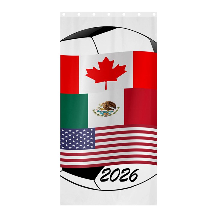 United Football Championship Hosting 2026 Soccer Ball Logo Canada Mexico Usa Shower Curtain 36  x 72  (Stall) 