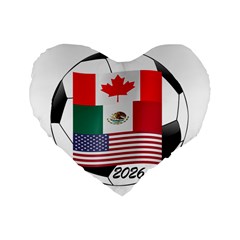 United Football Championship Hosting 2026 Soccer Ball Logo Canada Mexico Usa Standard 16  Premium Flano Heart Shape Cushions by yoursparklingshop