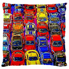 Colorful Toy Racing Cars Large Cushion Case (two Sides) by FunnyCow