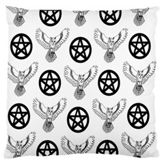 Owls And Pentacles Large Cushion Case (two Sides) by IIPhotographyAndDesigns
