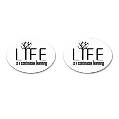 Life And Learn Concept Design Cufflinks (oval) by dflcprints