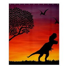 Sunset Dinosaur Scene Shower Curtain 60  X 72  (medium)  by IIPhotographyAndDesigns