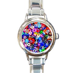 Colorful Beads Round Italian Charm Watch by FunnyCow