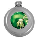 Dandelion Flower Green Chief Round Hip Flask (5 oz)