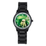 Dandelion Flower Green Chief Stainless Steel Round Watch