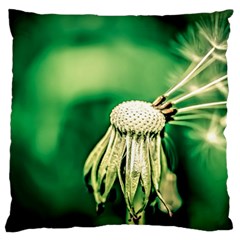 Dandelion Flower Green Chief Standard Flano Cushion Case (two Sides) by FunnyCow