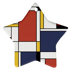 Abstract Art Of De Stijl Star Ornament (two Sides) by FunnyCow