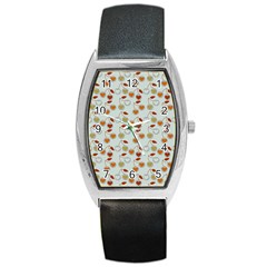 Heart Cherries Grey Barrel Style Metal Watch by snowwhitegirl